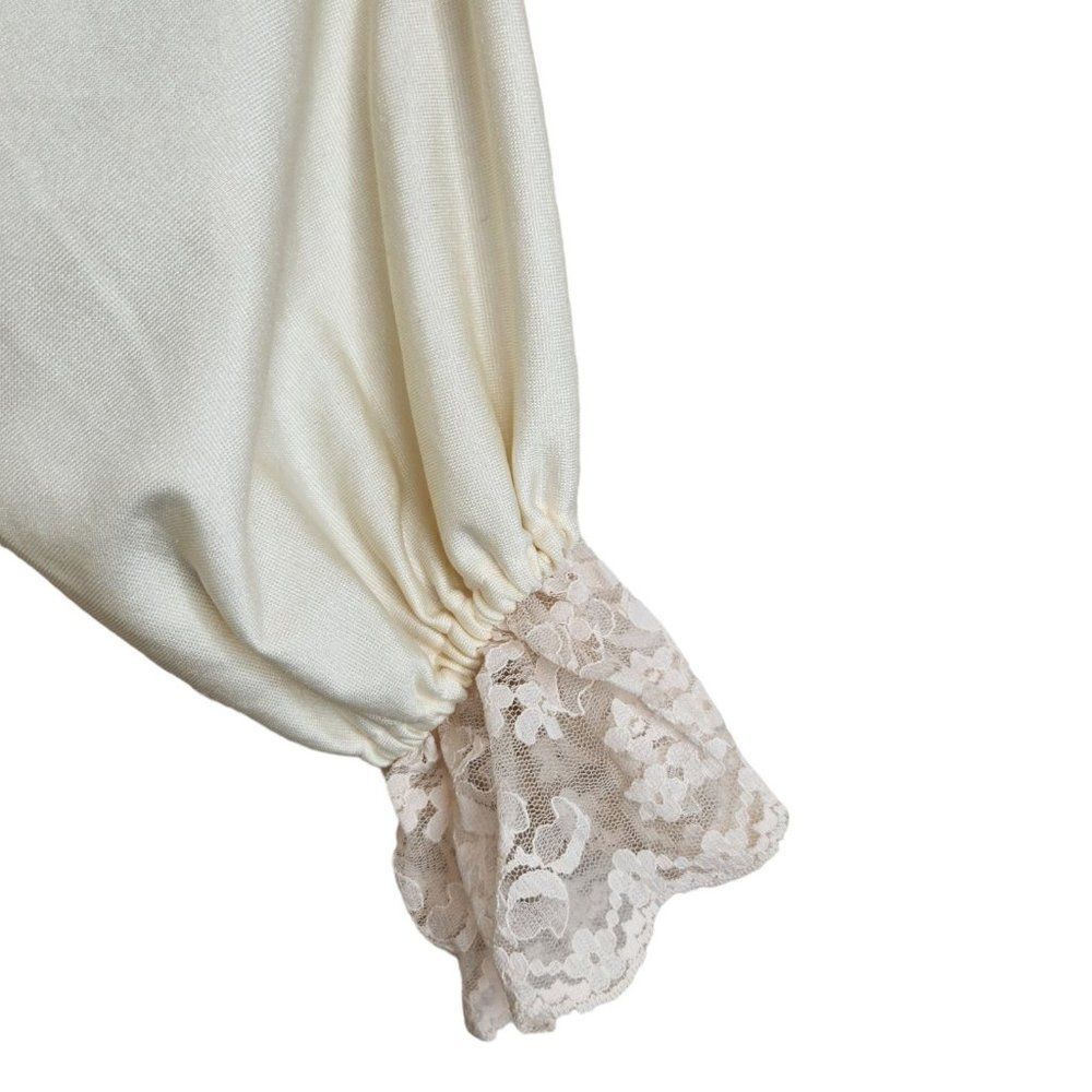Vintage 60s Alice Malouf S Ivory Pegnoir Nightgown Gown Robe Bridal Lace - Picture 6 of 11